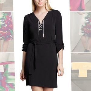 Michael Kors Navy New Gold Chain At Neck Dress